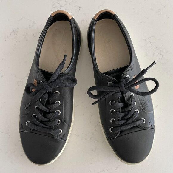 Ecco Soft 7 Lo Cut Lace Up Leather Sneakers Black Sz 41EU/7US - Picture 12 of 12